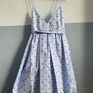 Victoria Beckham blue chiffon spring dress